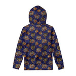 Blue Tiger Tattoo Pattern Print Pullover Hoodie