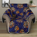 Blue Tiger Tattoo Pattern Print Recliner Protector