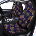 Blue Tiger Tattoo Pattern Print Universal Fit Car Seat Covers