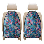 Blue Tropical And Pink Flamingo Print Car Seat Organizers