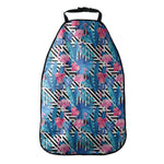 Blue Tropical And Pink Flamingo Print Car Seat Organizers