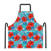 Blue Tropical Hibiscus Pattern Print Apron