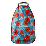 Blue Tropical Hibiscus Pattern Print Car Seat Organizers