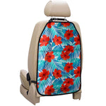 Blue Tropical Hibiscus Pattern Print Car Seat Organizers