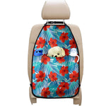 Blue Tropical Hibiscus Pattern Print Car Seat Organizers