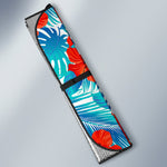 Blue Tropical Hibiscus Pattern Print Car Sun Shade GearFrost