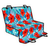 Blue Tropical Hibiscus Pattern Print Pet Car Back Seat Cover