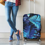 Blue Tropical Leaves Print Luggage Cover