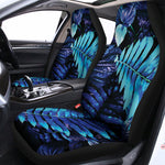 Blue Tropical Leaves Print Universal Fit Car Seat Covers