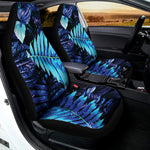 Blue Tropical Leaves Print Universal Fit Car Seat Covers