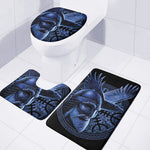Blue Viking God Odin And Crow Print 3 Piece Bath Mat Set