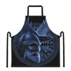 Blue Viking God Odin And Crow Print Apron