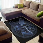 Blue Viking God Odin And Crow Print Area Rug