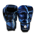 Blue Viking God Odin And Crow Print Boxing Gloves