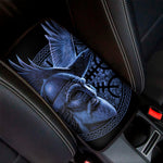 Blue Viking God Odin And Crow Print Car Center Console Cover