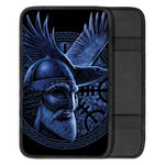 Blue Viking God Odin And Crow Print Car Center Console Cover