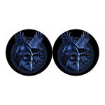 Blue Viking God Odin And Crow Print Car Coasters