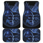 Blue Viking God Odin And Crow Print Front and Back Car Floor Mats