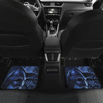 Blue Viking God Odin And Crow Print Front and Back Car Floor Mats