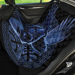 Blue Viking God Odin And Crow Print Pet Car Back Seat Cover