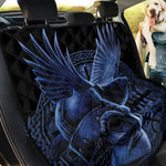 Blue Viking God Odin And Crow Print Pet Car Back Seat Cover