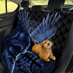 Blue Viking God Odin And Crow Print Pet Car Back Seat Cover