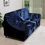 Blue Viking God Odin And Crow Print Sofa Cover