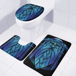 Blue Viking Norse God Odin Print 3 Piece Bath Mat Set