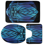 Blue Viking Norse God Odin Print 3 Piece Bath Mat Set