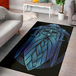 Blue Viking Norse God Odin Print Area Rug
