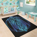 Blue Viking Norse God Odin Print Area Rug