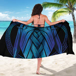 Blue Viking Norse God Odin Print Beach Sarong Wrap