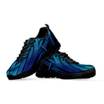 Blue Viking Norse God Odin Print Black Sneakers