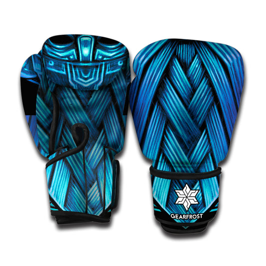 Blue Viking Norse God Odin Print Boxing Gloves