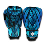 Blue Viking Norse God Odin Print Boxing Gloves