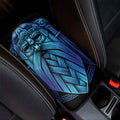 Blue Viking Norse God Odin Print Car Center Console Cover