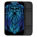 Blue Viking Norse God Odin Print Car Center Console Cover