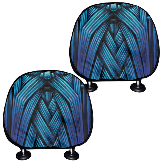 Blue Viking Norse God Odin Print Car Headrest Covers