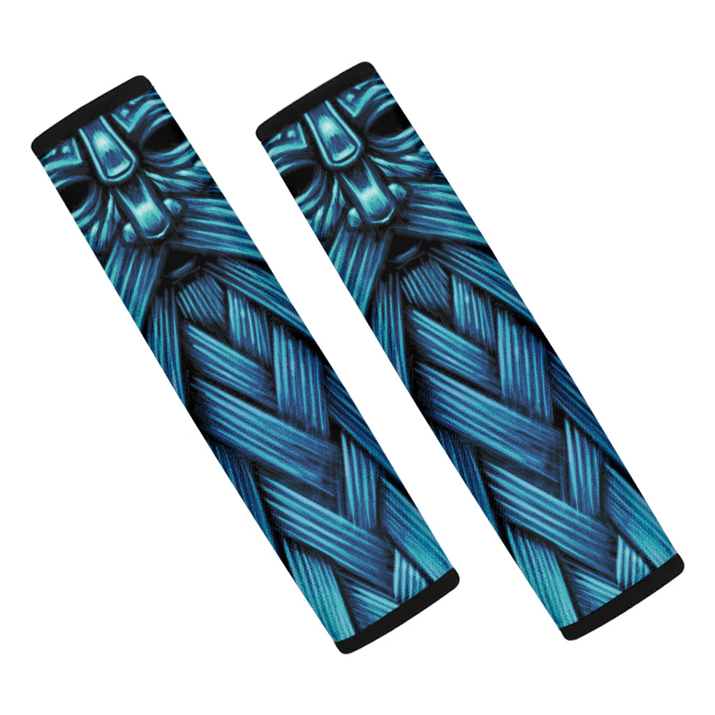 Blue Viking Norse God Odin Print Car Seat Belt Covers