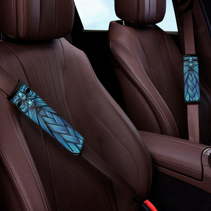 Blue Viking Norse God Odin Print Car Seat Belt Covers