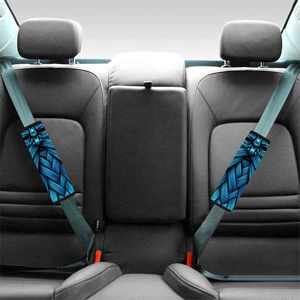 Blue Viking Norse God Odin Print Car Seat Belt Covers