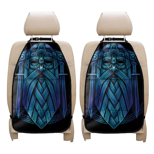 Blue Viking Norse God Odin Print Car Seat Organizers