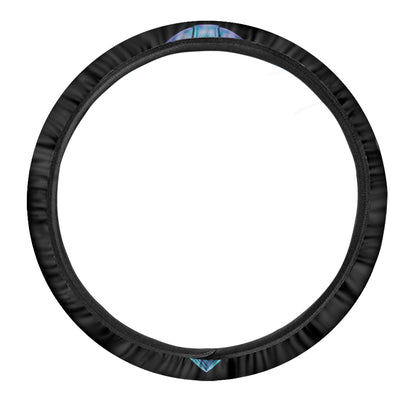 Blue Viking Norse God Odin Print Car Steering Wheel Cover