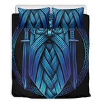 Blue Viking Norse God Odin Print Duvet Cover Bedding Set