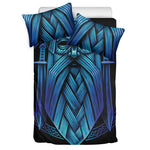 Blue Viking Norse God Odin Print Duvet Cover Bedding Set