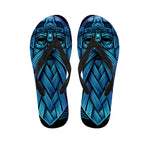 Blue Viking Norse God Odin Print Flip Flops