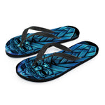 Blue Viking Norse God Odin Print Flip Flops