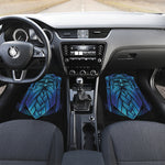 Blue Viking Norse God Odin Print Front and Back Car Floor Mats