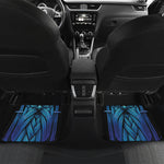 Blue Viking Norse God Odin Print Front and Back Car Floor Mats
