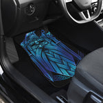 Blue Viking Norse God Odin Print Front and Back Car Floor Mats